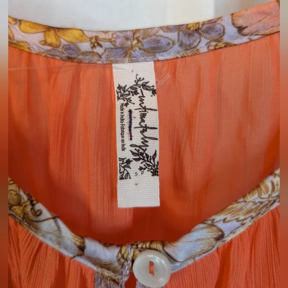 Free People Intimately Bali Sweet Nothing Slip Mini Dress Lingerie Coral Small - Picture 7 of 8